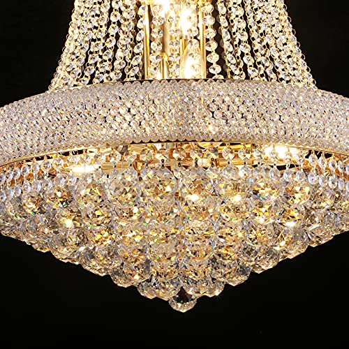 Osaqi Crystal Chandelier Lighting For Dining Room Modern Luxury K9 Bedroom Crystal Chandeliers Ceiling Light French Empire H27 In*W18 In #TOP2