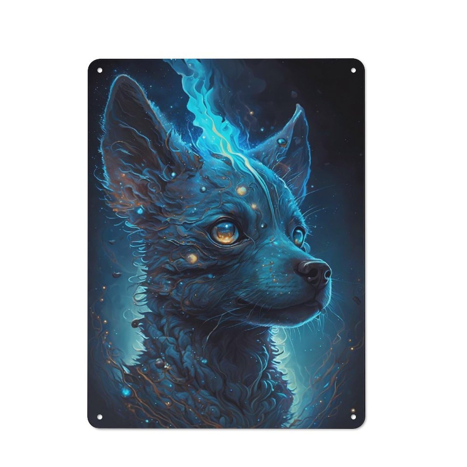 Junmoney Chihuahua Dog Engaging Metal Wall Sign 40X30cm, Loft Style Urban Room Decor For Flat, Bar, Studio Or Gallery Wall