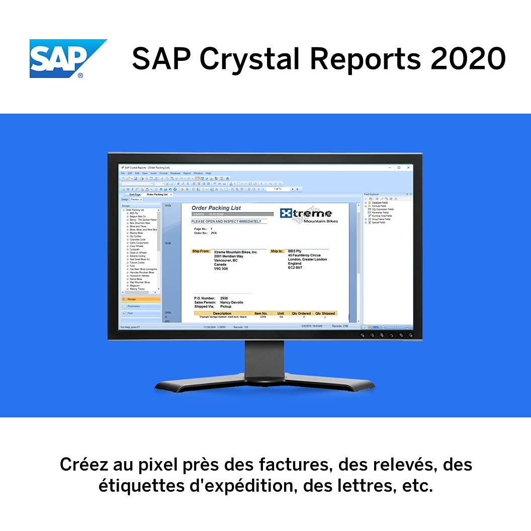 SAP Crystal Reports 2020 Reporting software | Standard | PC | Code d'activation PC - envoi par email