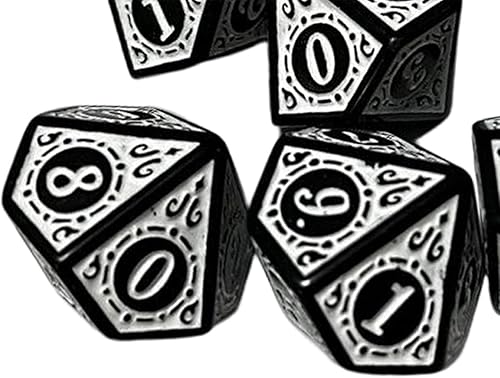 Miniatura 7 de 10 dados de acrílico D10, juguetes de fiesta, juego de dados poliédricos, dados de múltiples caras para juegos de rol, color blanco
