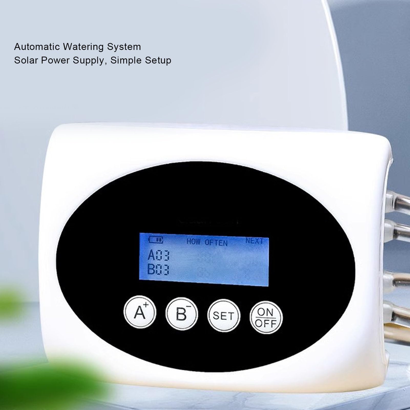 LCD Solar Automatic Watering System, USB or Battery Powered Solar Irrigation System for Garden, Smart Drip Irrigation Digital Programmable Water Timer