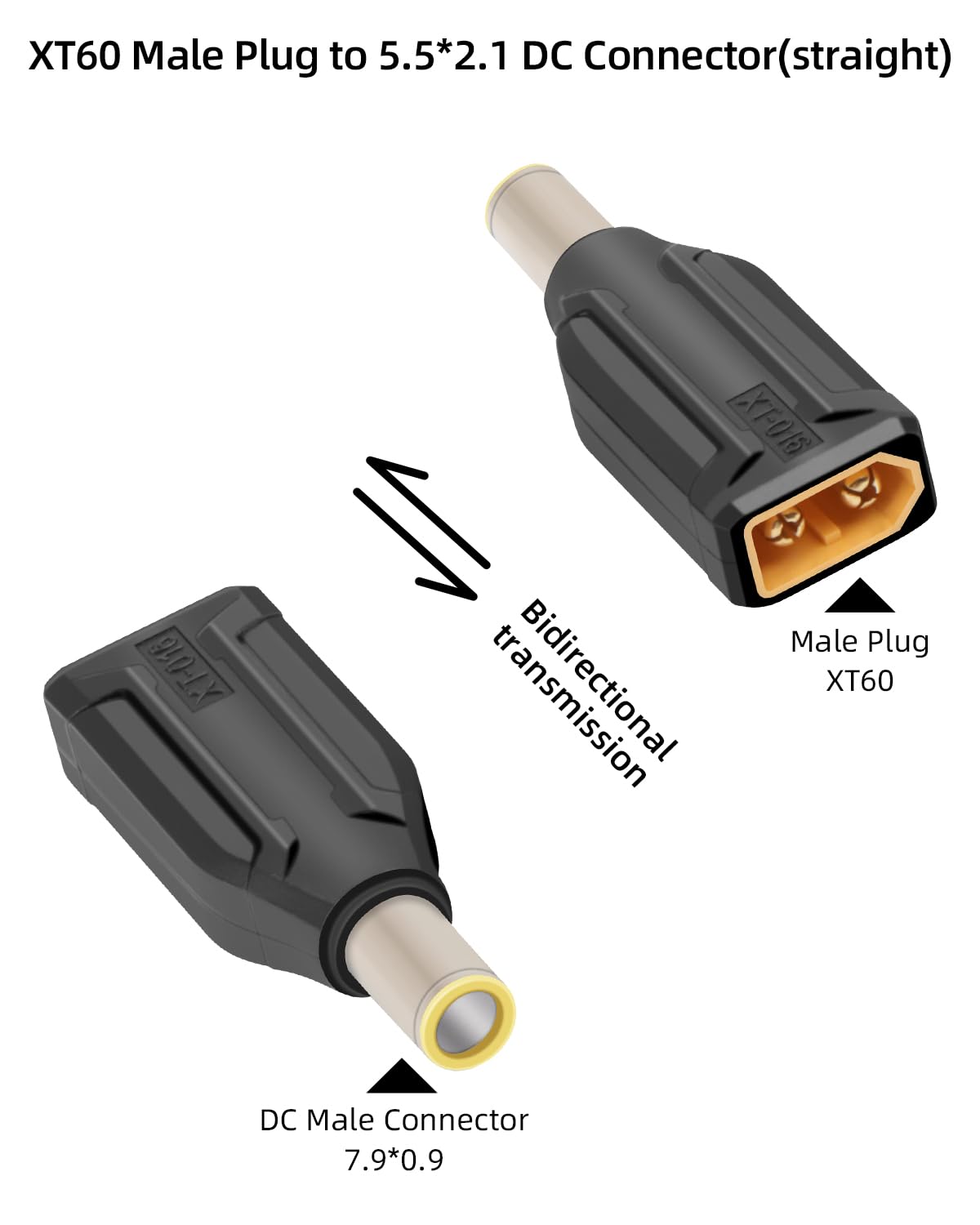 SinLoon Lot de 2 adaptateurs XT60 vers DC7909 XT60 vers DC 7,9 mm x 0,9 mm sans fil pour fer à souder TS100, alimentation moniteur FPV, drone (XT-017
