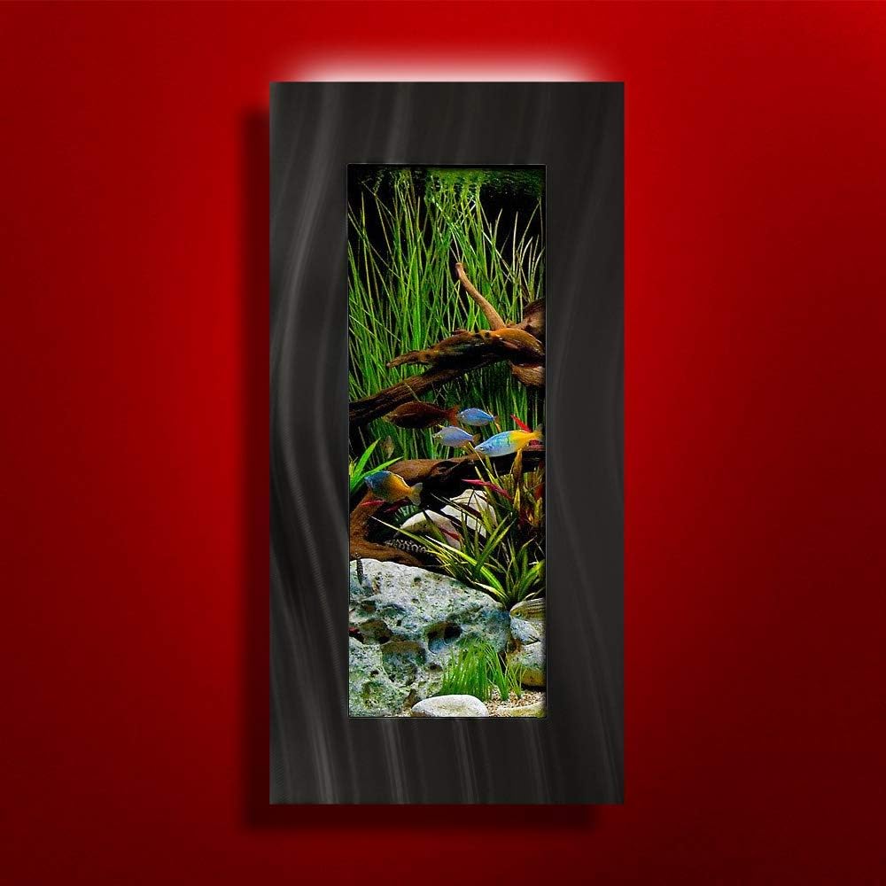 Aussie Aquariums 2.0 Wall Mounted Aquarium - Verticali (Brushed Black)