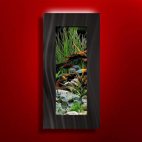 Miniatura 4 de Aussie Aquariums AA-VERTICALI-BBLACK 2.0 - Acuario montado en la pared, color negro cepillado