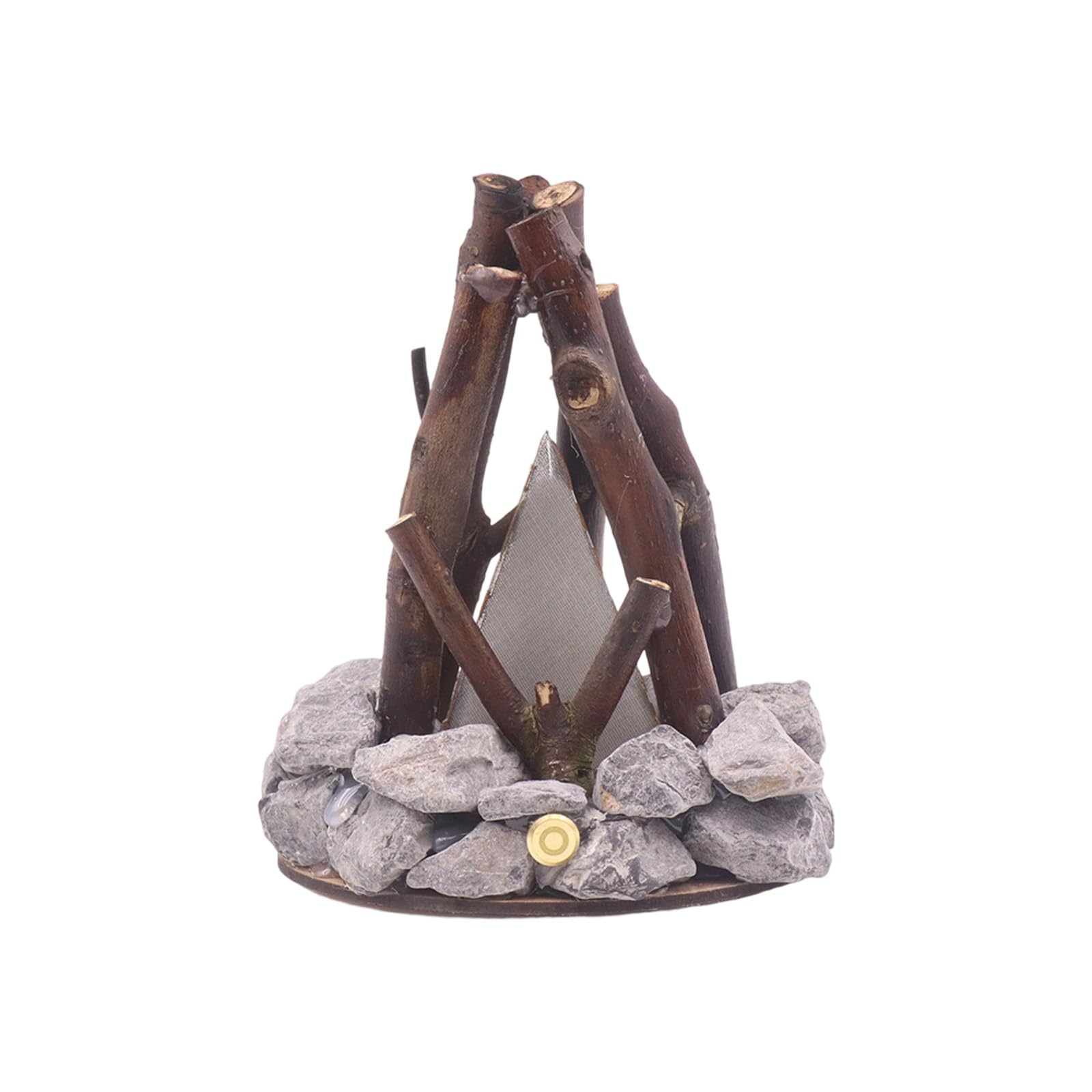 Jazuaiao Handcrafted Wood LED Flame Effect Light Fireplaces Light with Realistic Crackling Sound for Indoor and Outdoor Ambiances Realistic Firepit Sound Effect