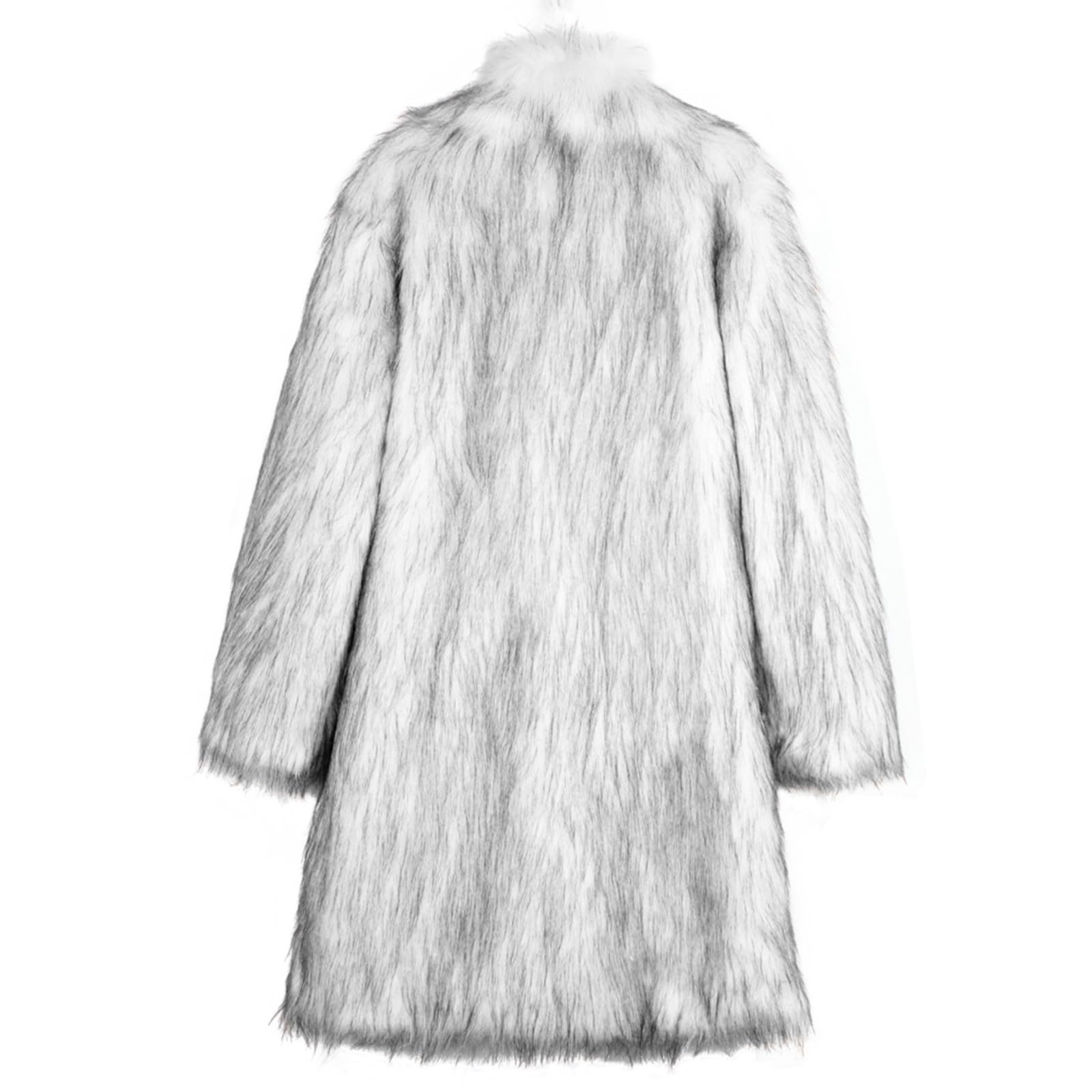 Vestes en fourrure pour homme - Veste en fourrure synthétique - Manteau en fourrure synthétique - Manches longues - Chaud - Veste d'hiver parka - Manteau d'hiver - Revers en fausse fourrure - Cardigan