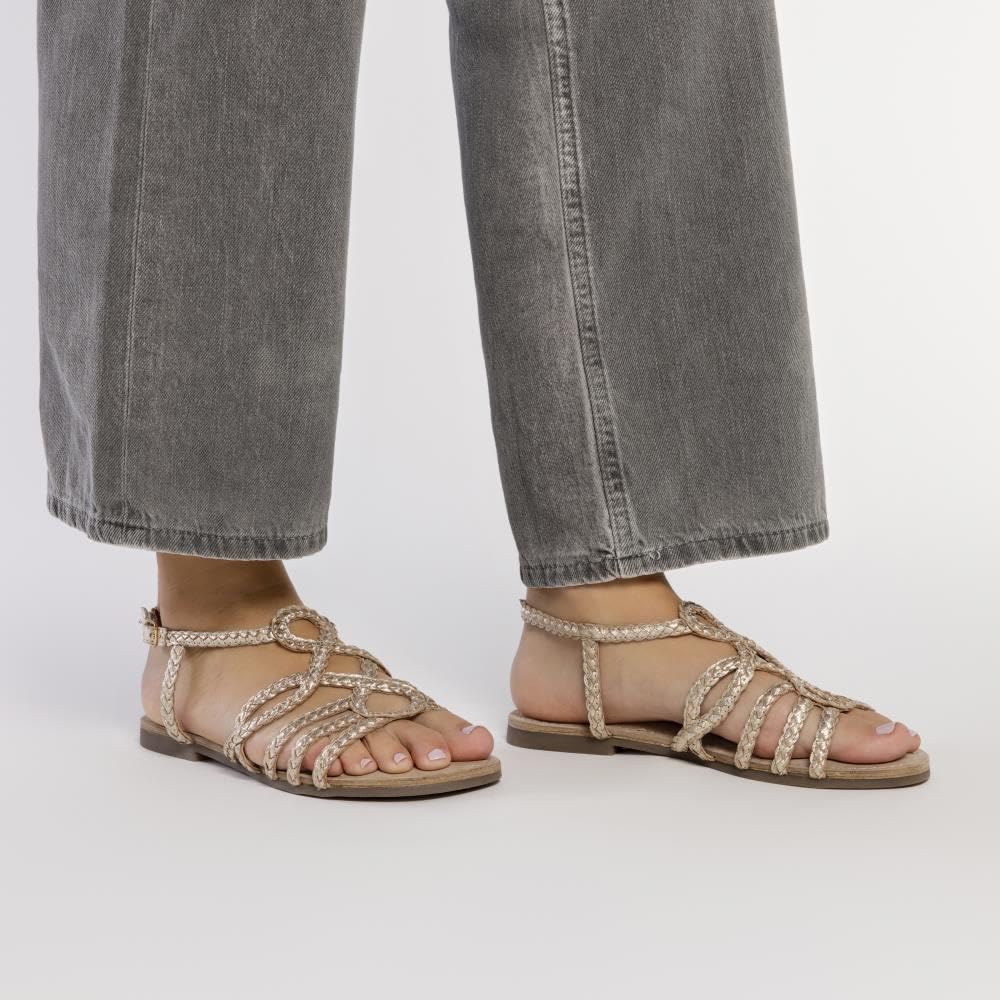 Sandali Rosa in Pelle Intrecciata per Donna Yakima