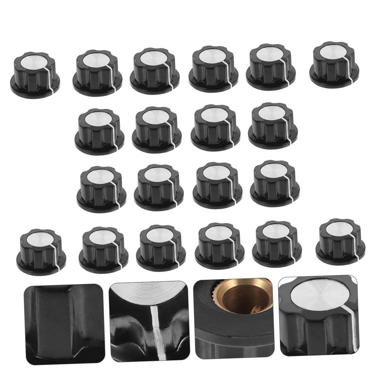 VICASKY 3 Set Pz Manopole Controllo Volume Regolabili Per Potenziometri Manopole Rotative Per Elettriche E Musicali Facile Installazione Ergonomico 20 Pezzi * 3