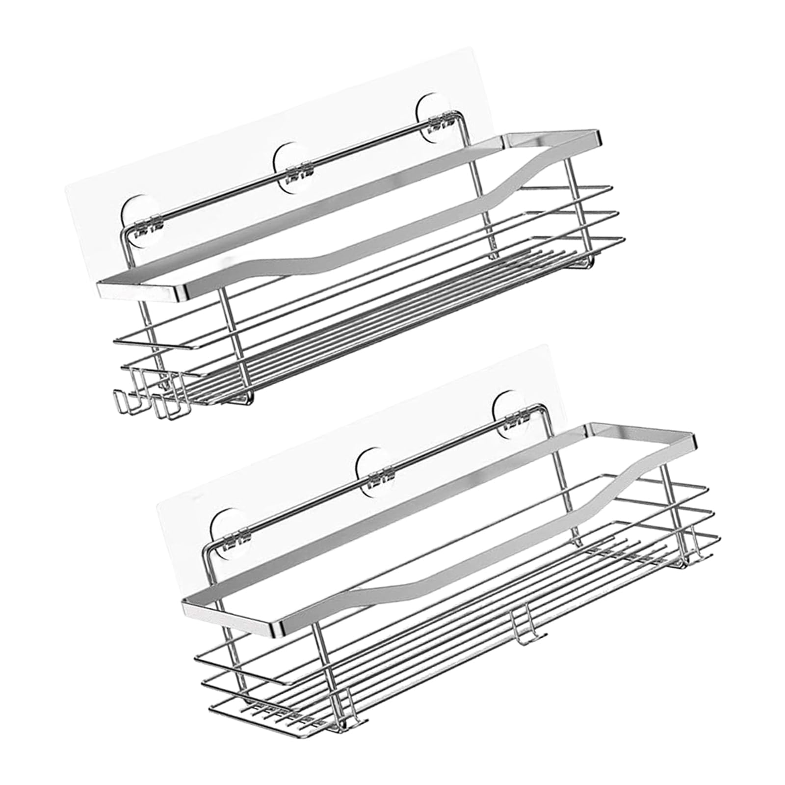 carotoe Bathroom Shower Holder Stainless Steel Adhesive Shelves Rustproof for Shampoo and Conditioner Stainless Steel Shower Holder