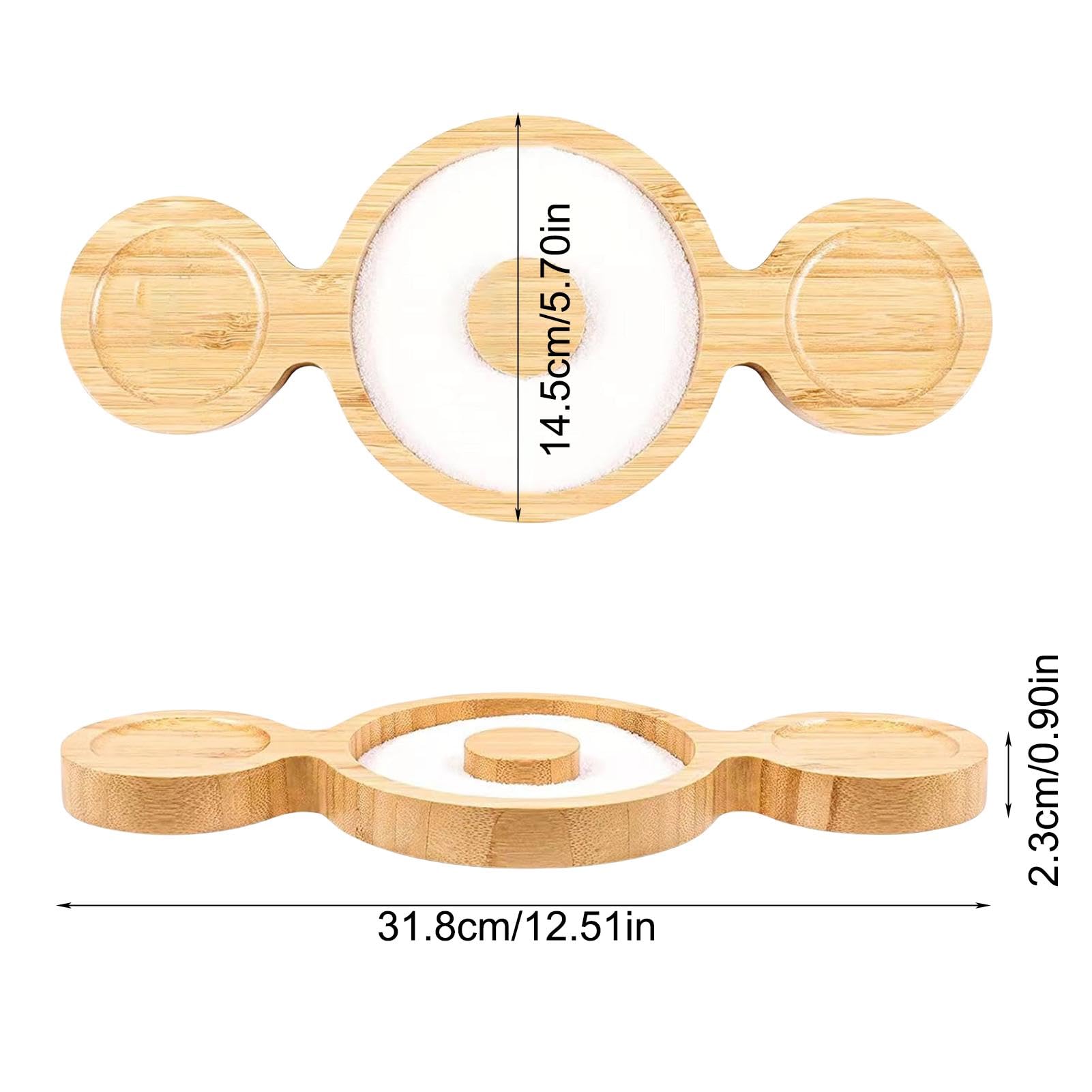 Rimmer - Bandeja de madera para sal de margarita, contenedor de sal de cóctel para camareros, perfecto para margaritas y herramienta de borde de sal binaural