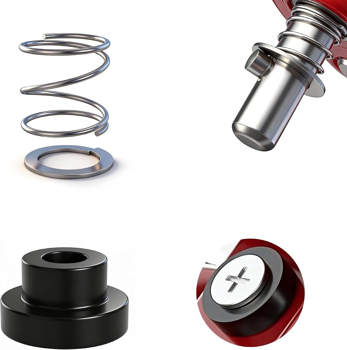 Piezas de repuesto de resorte y arandela de cabezal basculante para mezcladora de soporte KitchenAid | Para kit de reparación de、 arandela de goma y arandela de resorte Kitchenaid compatible con modelos de mezcladora de soporte de cabezal basculante de 3,5-7 cuartos de galón
