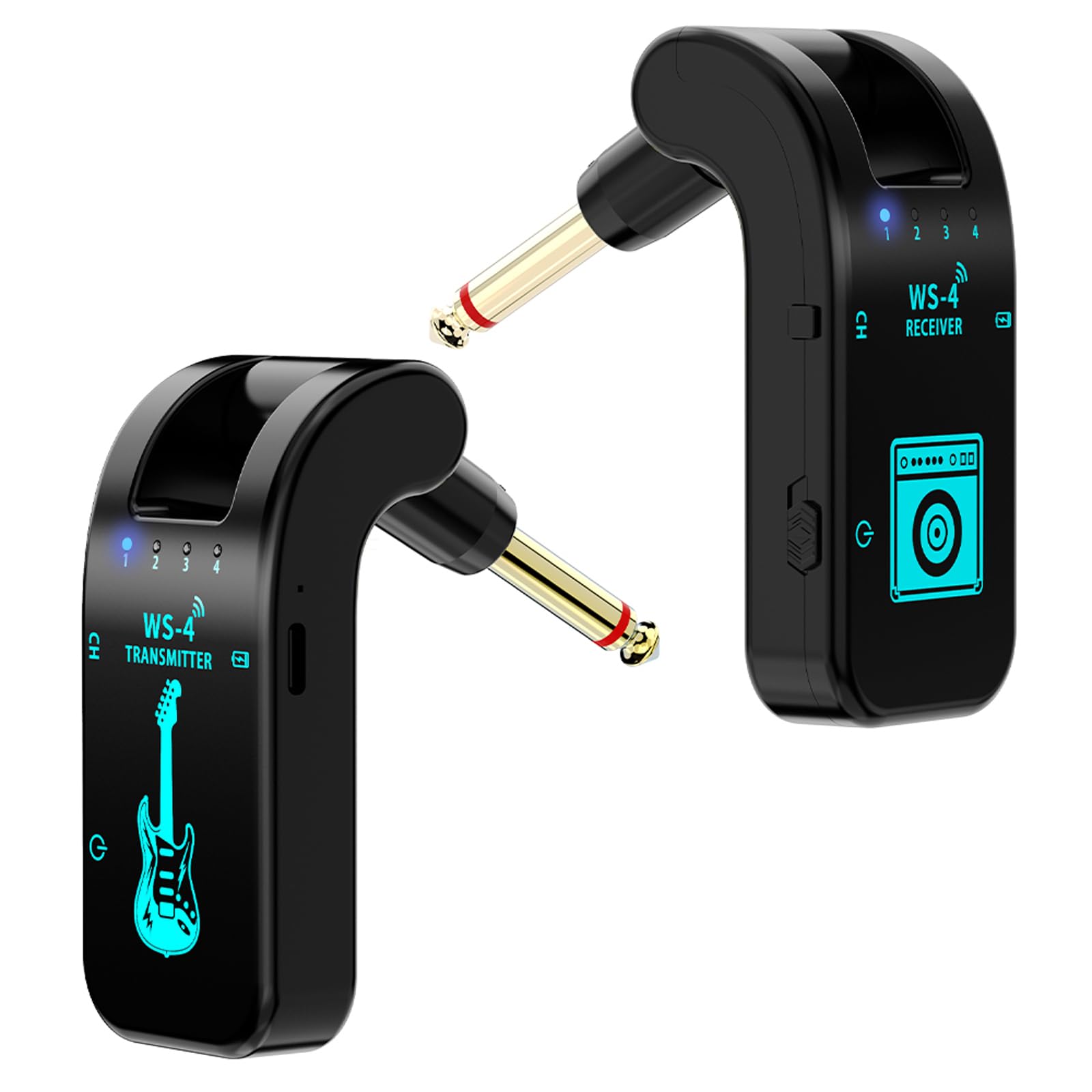 Sistema Wireless per Chitarra 2,4 GHz 8 Canali Trasmettitore Ricevitore per Chitarra Elettrica, Bassi