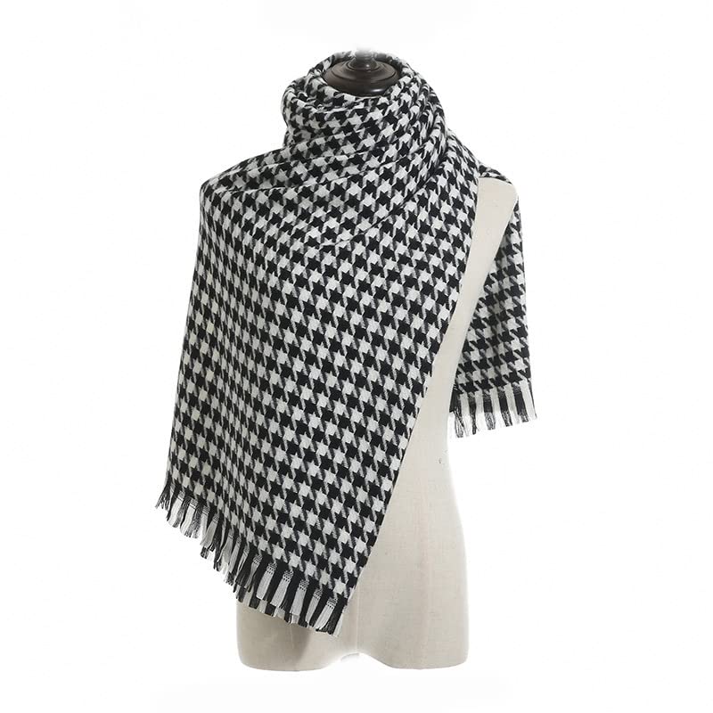 DNLKWGO Women and Men Winter Warm Scarf Houndstooth Style Imitation Cashmere Scarf Shawls and Wraps2