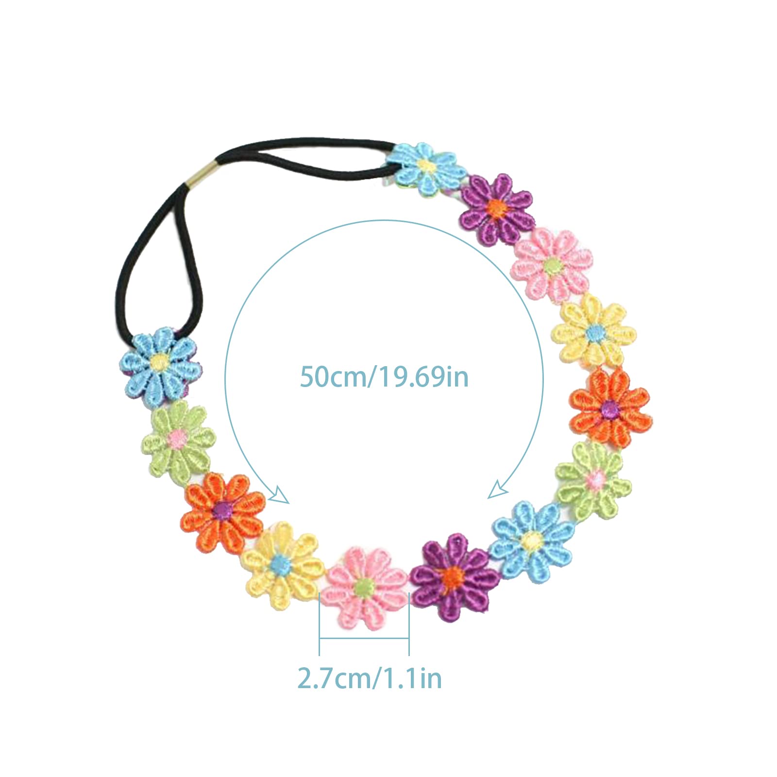 Corona Di Fiori 5 Pezzi - Girasole E Margherite, Regolabile, Per Feste - Foto 7