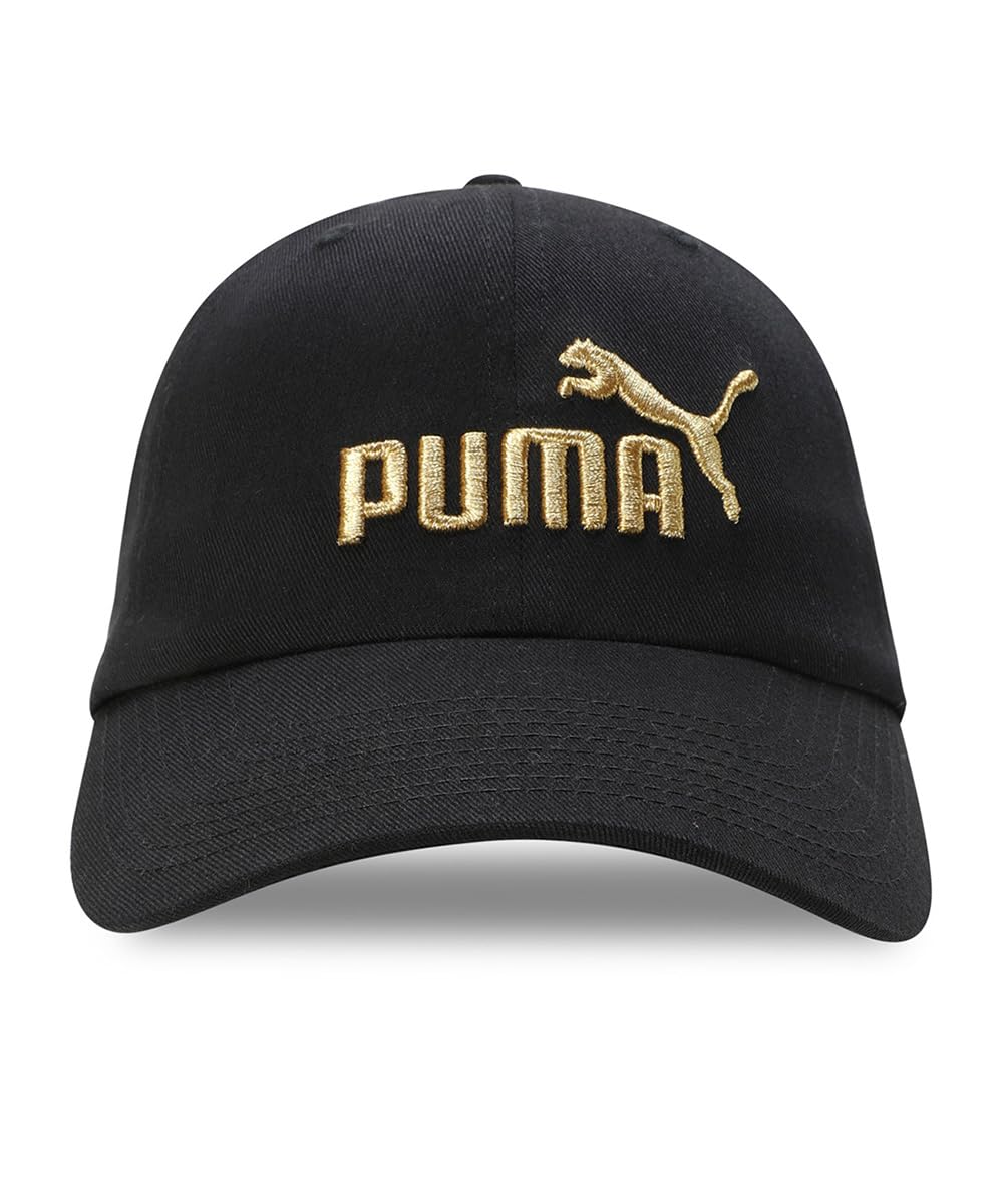 PUMA ESS Logo Cap Adult Unisex NO.1 BB Black-Gold One Size