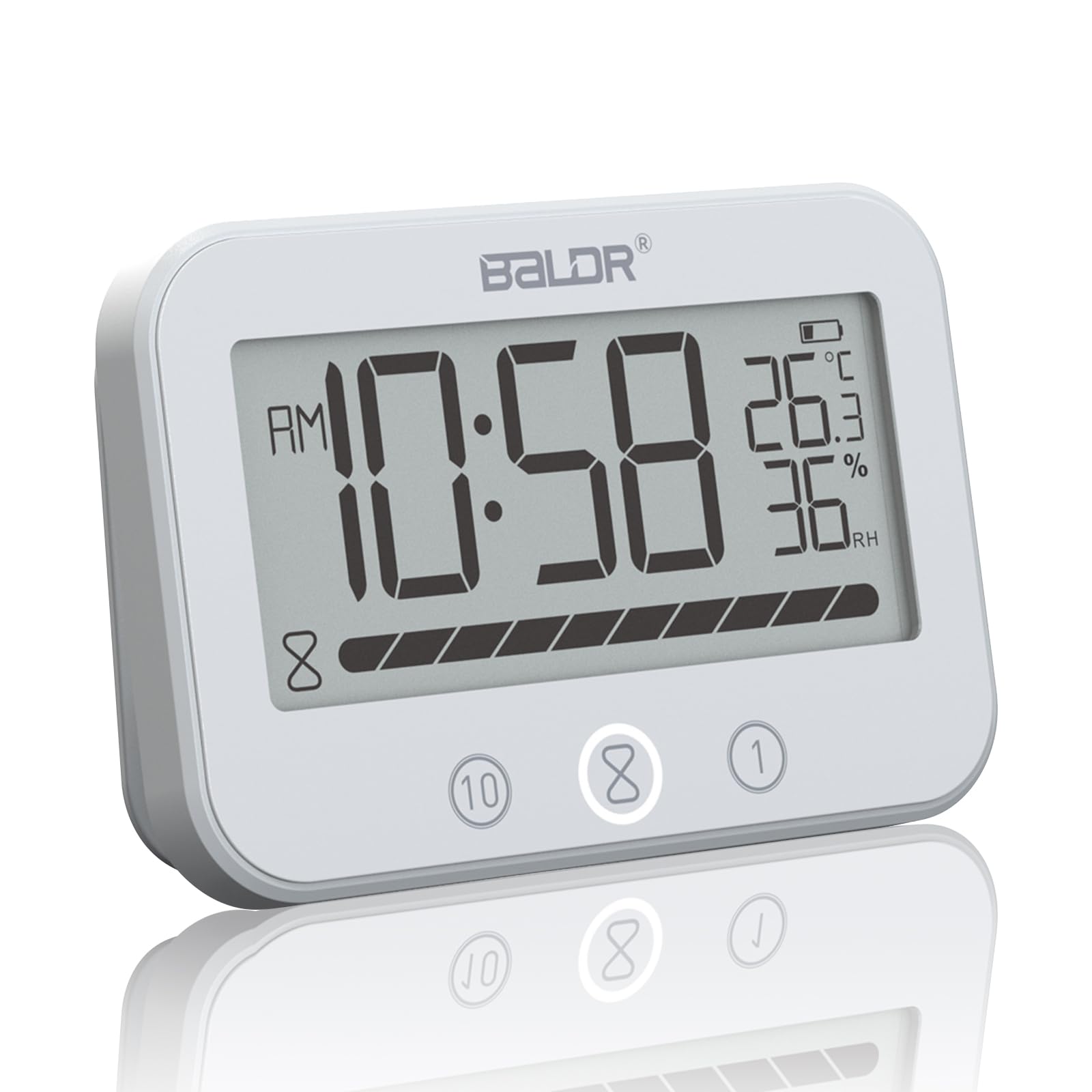 Horloge De Douche Numérique Imperméable 4 En 1 – Horloge, Minuteur, Thermo & Hygromètre Pour Salle De Bain