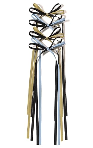 Miniatura 3 de LFOUVRE Clips de lazo para el cabello, lazos para el cabello para mujer, clips de lazo de cinta con borla larga, cinta para el pelo con lazo para