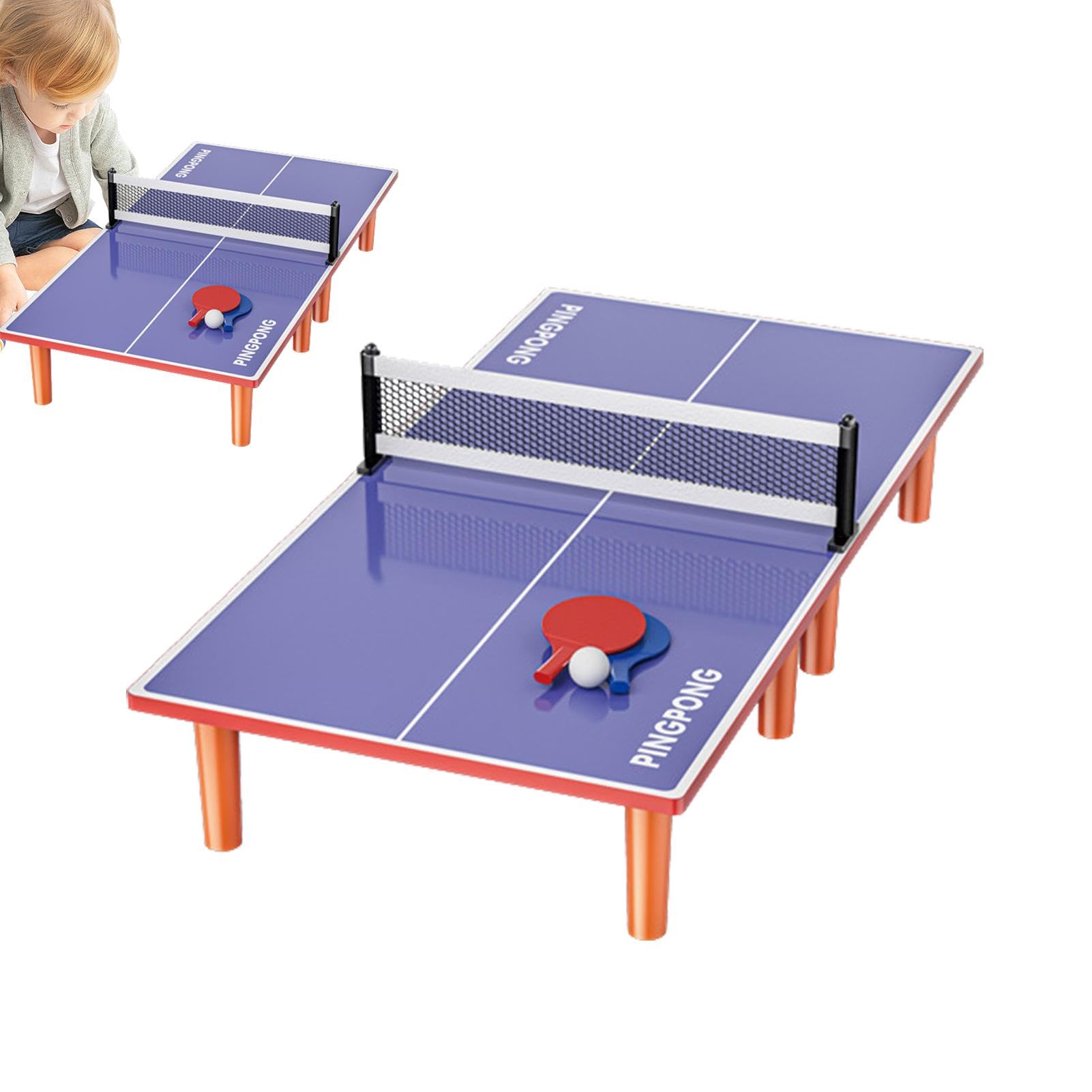 Tavolo da ping pong leggero con 2 racchette e 1 palla, per bambini, adulti, sale giochi al coperto ed esterno, appartamenti, ofic