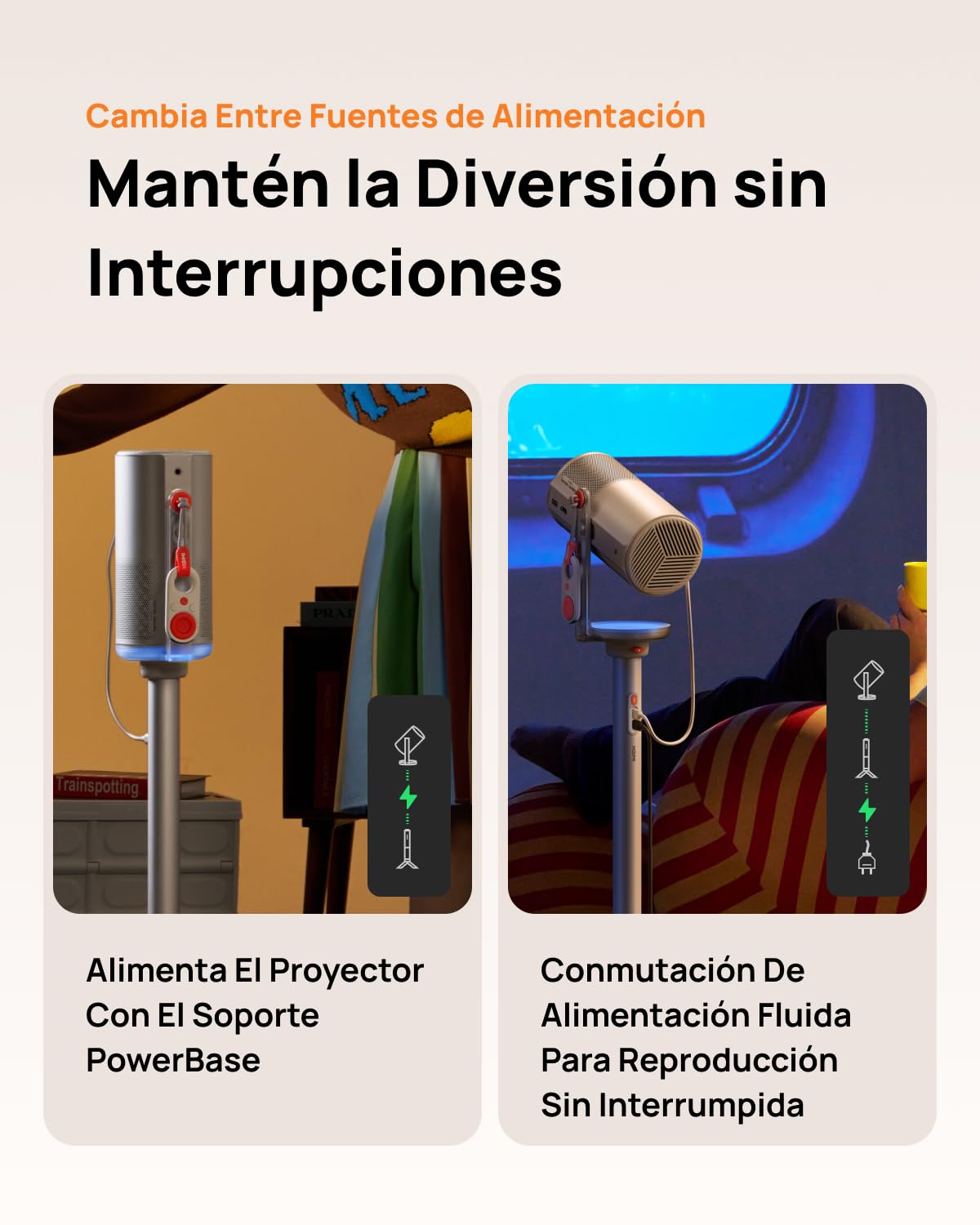 XGIMI PowerBase Soporte para MoGo 4 Series, Soporte 2en1 con Batería , 5h video/12h música uso con proyector, Montaje Rápido, Ligero, Portátil y Estable