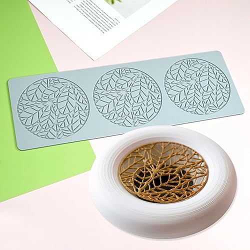 Miniatura 6 de TUKE Molde de silicona para anillos de Tuile para hojas, moldes de silicona para fondant, moldes de Tuile con hojas huecas 3D de chocolate y dulces