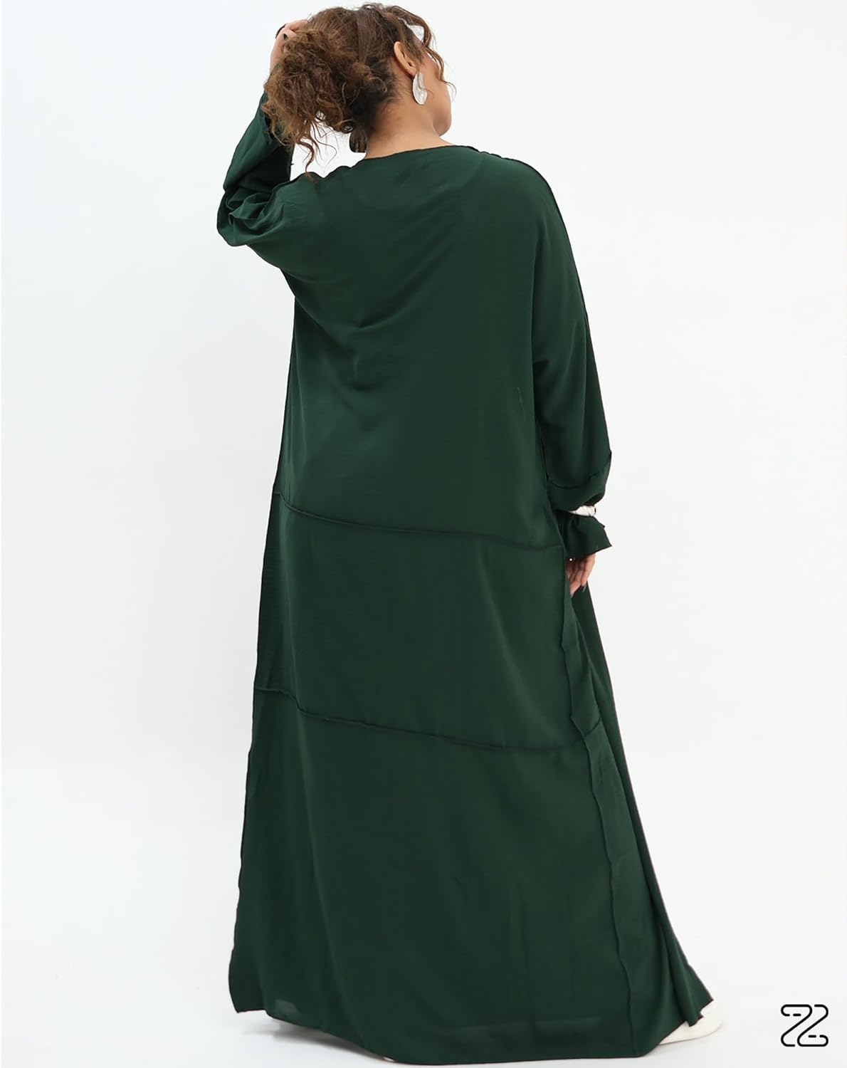 Abaya Muslim Prayer Dress Set Ramadan Open Front Islamic Clothing 3pcs Prayer Robe with Waist Apron Loose Flowy