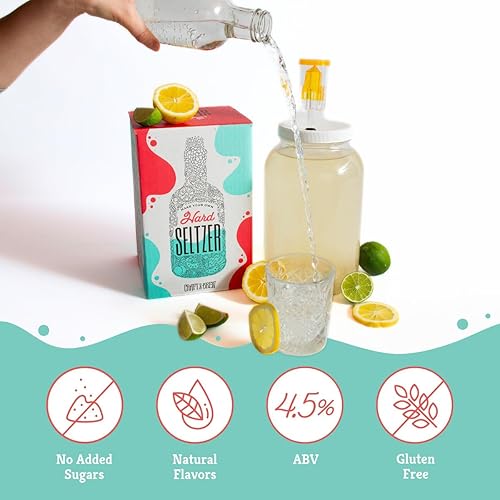 Miniatura 16 de Craft A Brew - Kit de preparación Hard Seltzer - Fácil para principiantes - En casa haz tu propio kit de seltzer duro - Incluye ingredientes