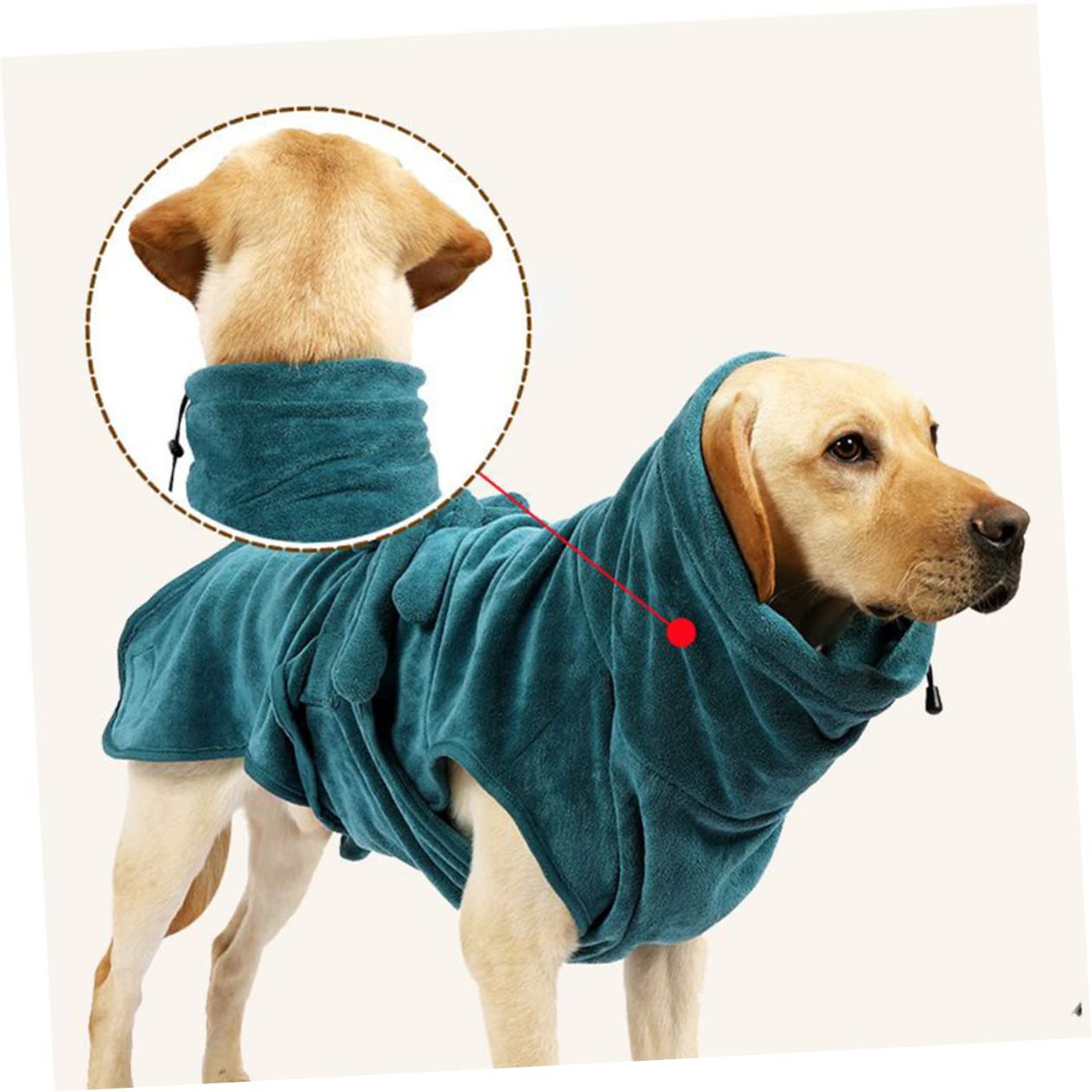 INOOMP Robe De Bain Absorbante pour Chien XL Peignoir Ajustable Et Confortable pour Animaux De Compagnie Après Toilettage