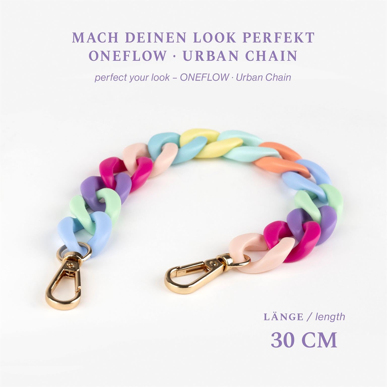 ONEFLOW Handyanhänger fürs Handgelenk, Universal Handykette kurz Handschlaufe, Handyband für Hüllen Abnehmbar, Anhänger Kette mit Karabiner für alle Handys, Chainless Urban Chain - PARENT