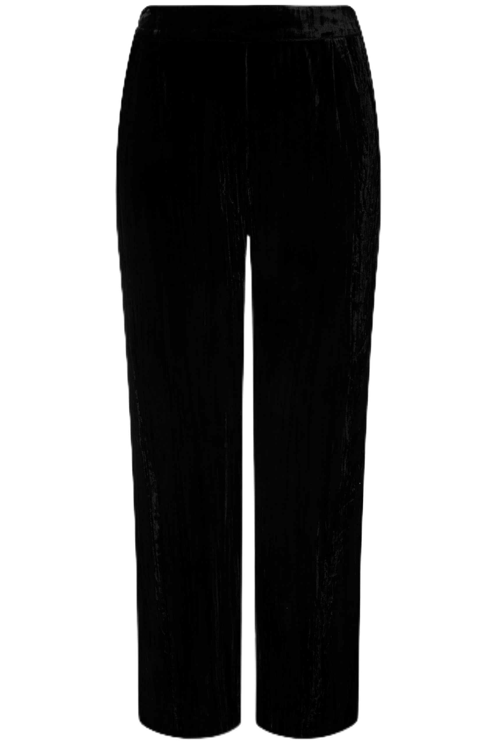 Ulla Popken Damen große Größen Übergrößen Plus Size Samthose, Crashsamt, weites Bein, Elastikbund 822874