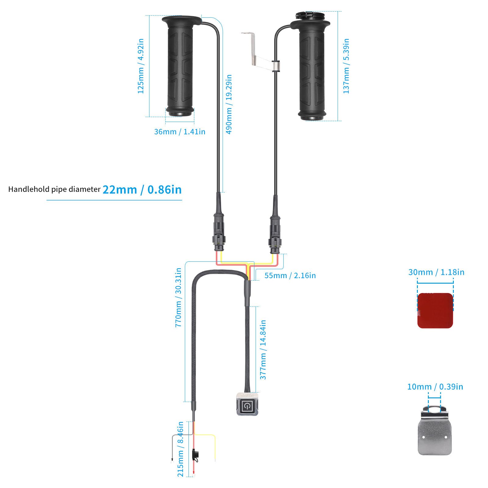Manopole riscaldate per manubrio moto, 5+1 marce, interruttori in alluminio, riscaldamento a memoria, per climi freddi, inverno, equitazione, comfort, guida invernale essenziale