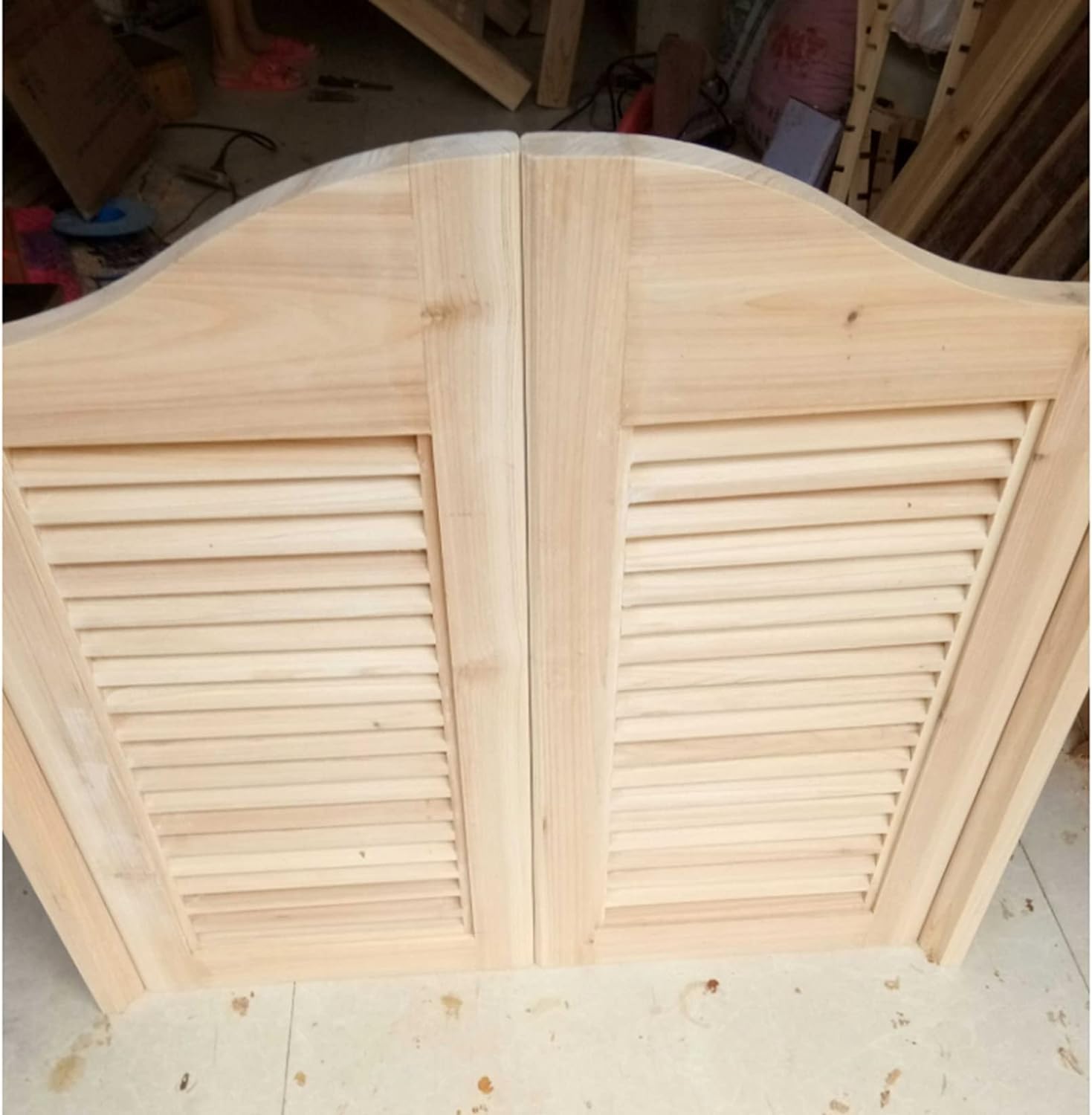 Porte battante à volet en bois for café, porte affleurante d'entrée de porche de restaurant de cuisine de magasin à fermeture automatique, tailles de couleurs personnalisées(70x90cm(WxH))