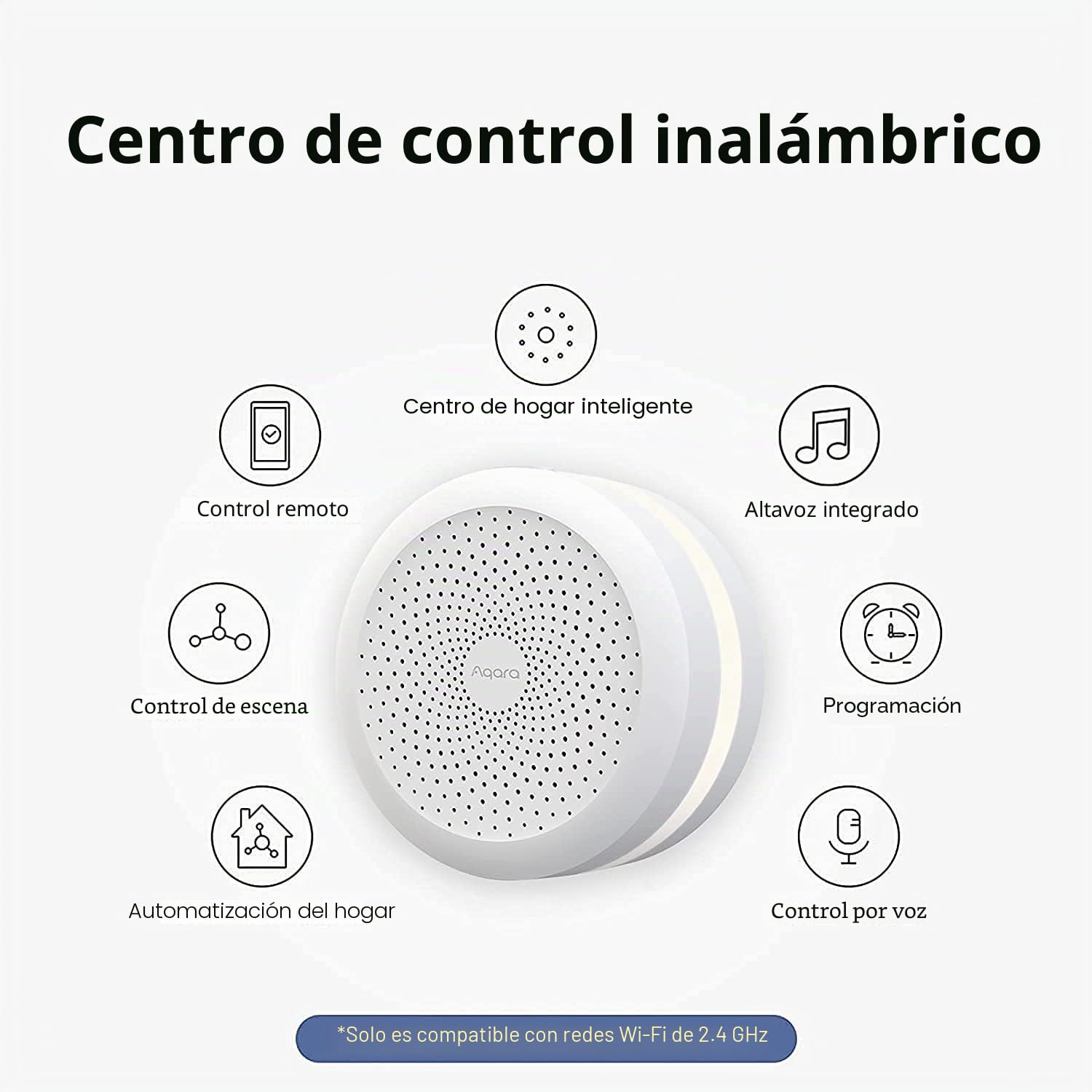 Aqara Hub de Domótica M1S Gen 2(Requiere Wi-Fi de 2,4 GHz) | Puente Doméstico para Sistema de Alarma y Domótica, Control a Distancia, Compatible con Alexa, Google Home, HomeKit e IFTTT
