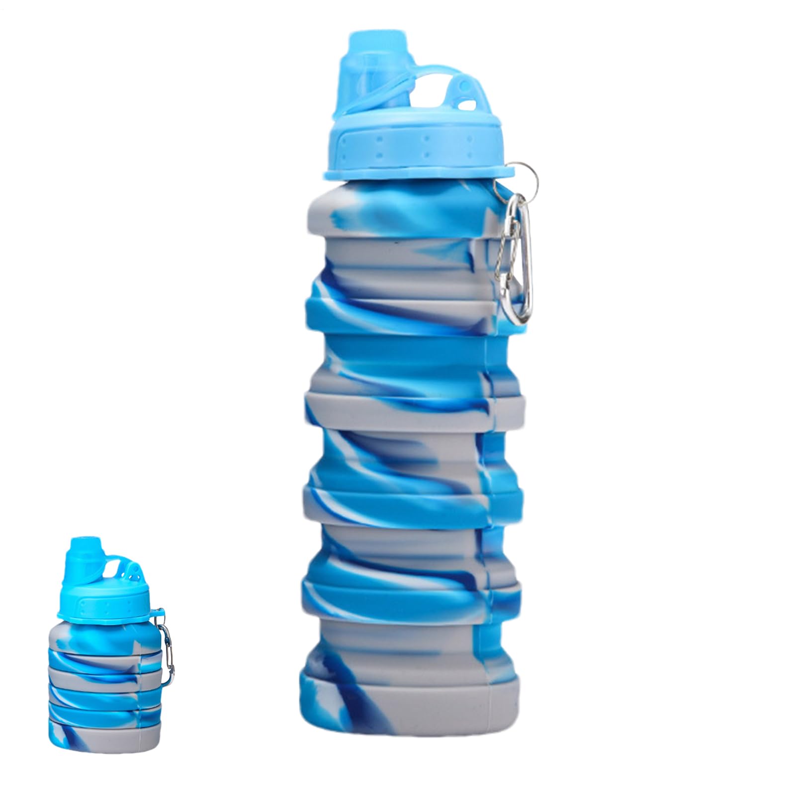 Water Bottle - Foldable Water Bottle | Silicone Camping Water Bottle 700ml | Lightweight Reusable Leakproof Sports Water Bottle | Travel Water Cup With Carabiner for Camping, Hiking Outdoor Sport