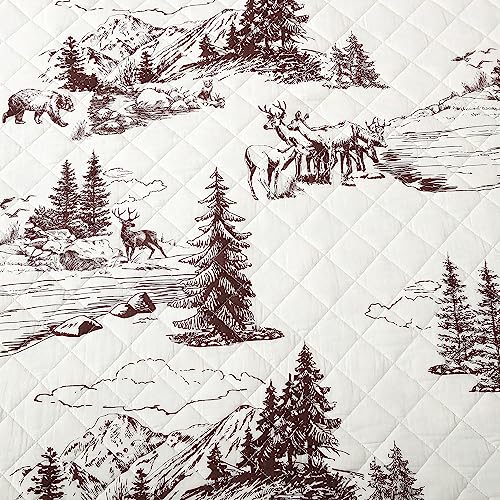 Image of Paseo Road White Pine White Brown Full /Queen 3 Piece Quilt Set