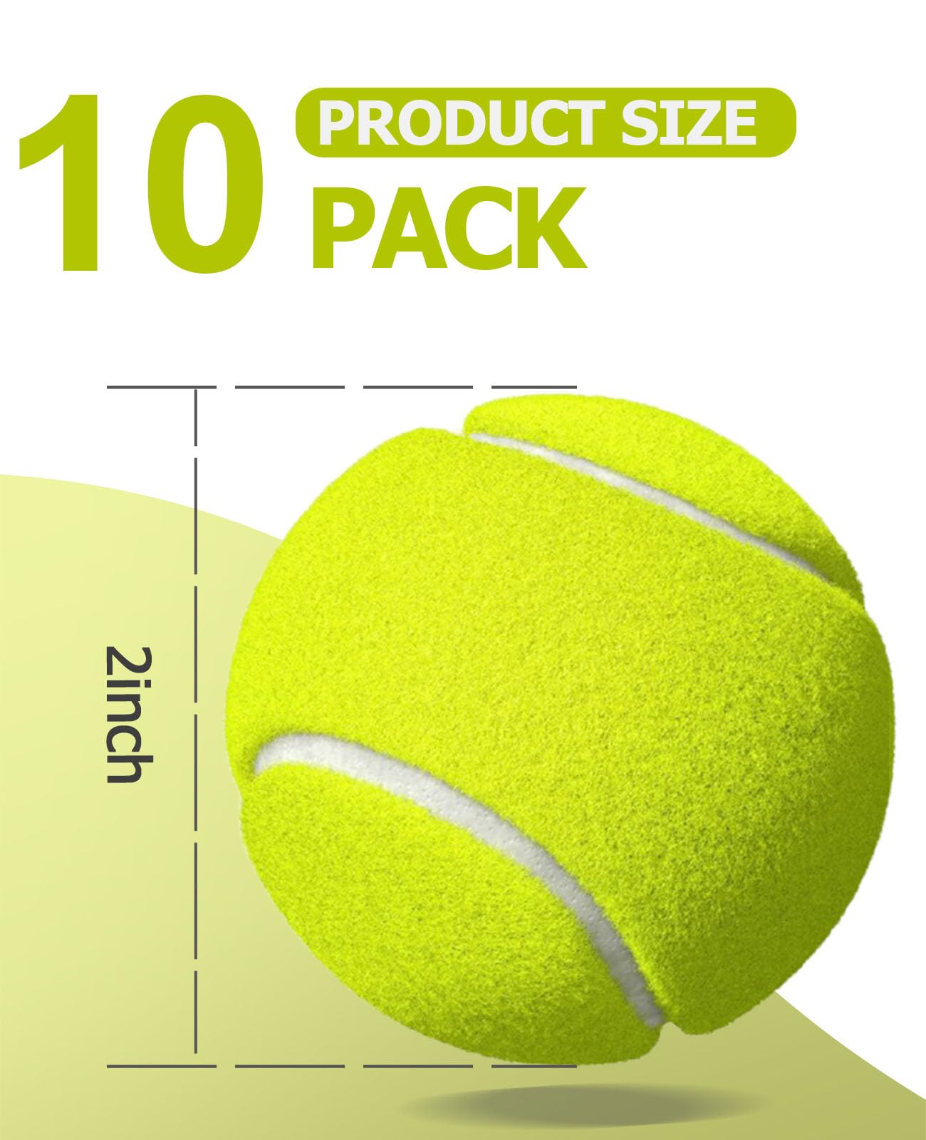 Piccole palline da tennis per cani, confezione da 10 palline per animali domestici facili da catturare per esercizi e recuperare, palline da tennis per cani da 5,1 cm, giocattoli interattivi