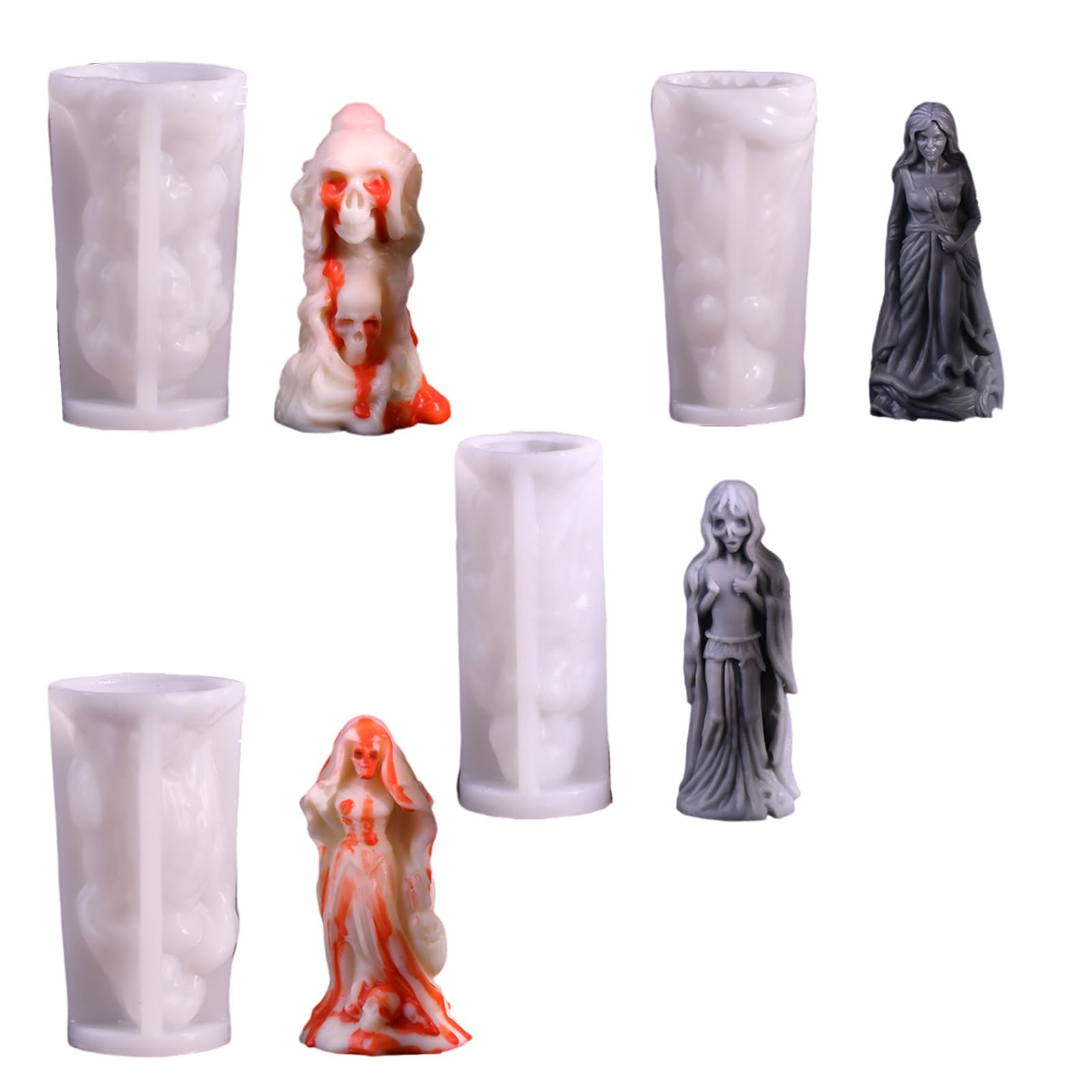 Generisch 4 moldes de silicona para velas, jabón, Halloween, fiestas de Halloween, decoración de novia