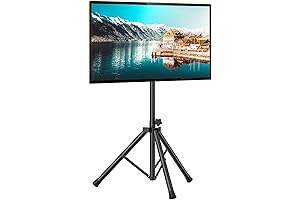 Portable TV Stand Tripod For 32-70 Inch TVs To Floor Height Adjustable Foldable Mount