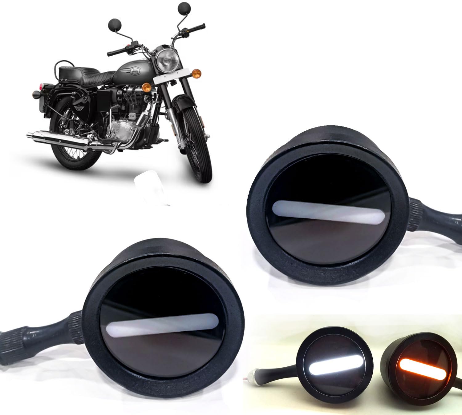 Auto Pearl Motorcycle Minus SIgn - Indicator Yellow and White Motorbike Lamp Waterproof compatible with Bullet 350 New-image-10