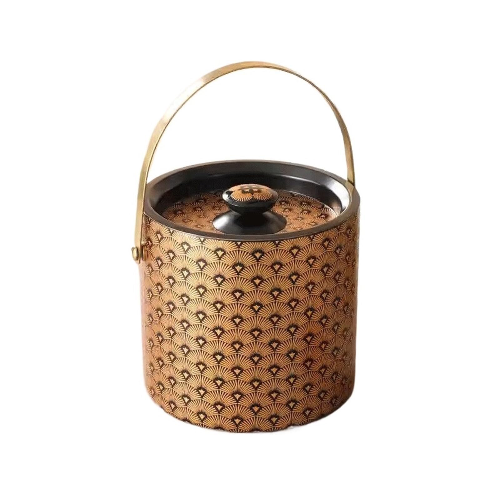 Drinks Bucket Black Gold Fan Shaped Ice Bucket Perfect for Parties