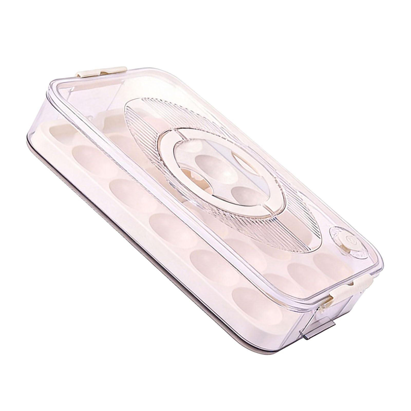 Stackable Refrigerator Eggs Organizers with Handles and Latches Keep Secure During Travel Tray with Lid Portable Carriers