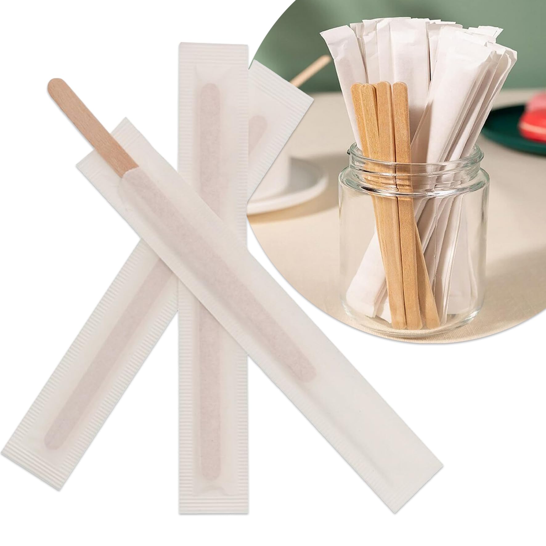 Set 500 Bicchierini Caffè + 500 Palette - Bicchieri 75 ml 2,5 oz in Carta Colorati e Palettine Usa e Getta Riciclabili, per Ristoranti, Ufficio, Asporto, Bar, Espresso