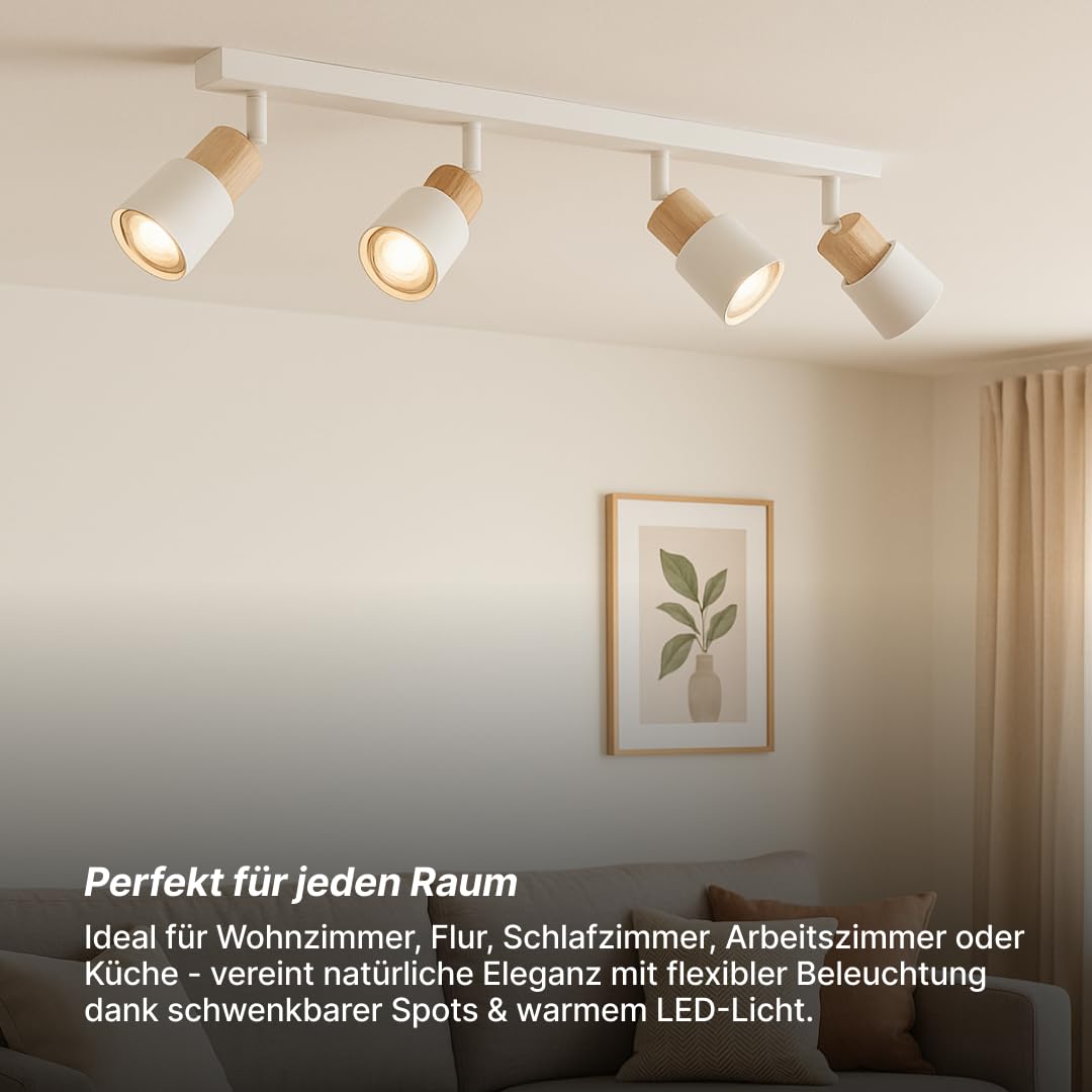 Brilliant Pini LED Spotbalken 4x GU10, 58 cm, Schwenkbar, Dimmbar