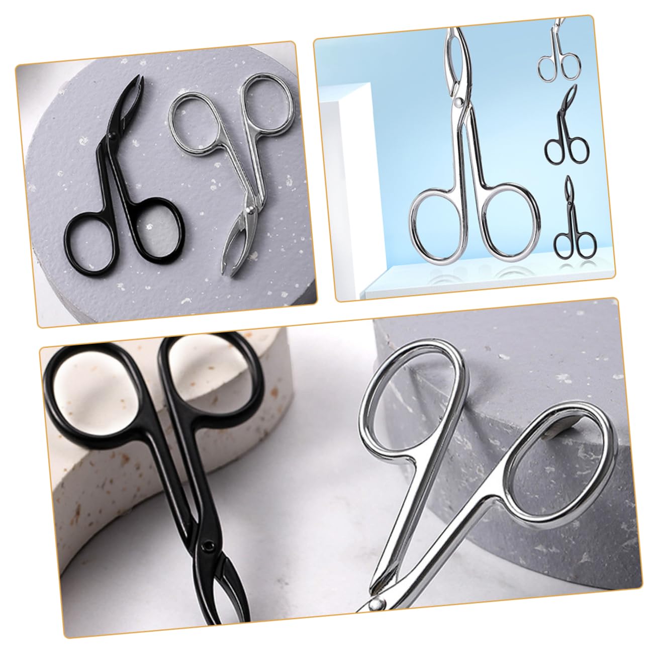VICASKY 4 Set Pinzettper Sopracciglia Acciaio Inossidabile Pinzettper Sopracciglia Con Design E Dritto Strumenti Portatili Per Donne Per Rimuovere 4 Pezzi*4