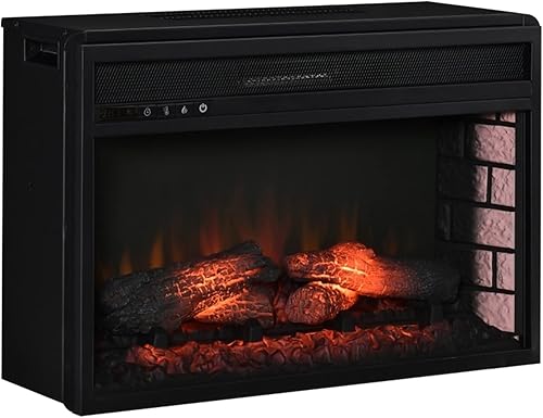 ADOORO Electric Fireplace Electric Fireplace Insert, Recessed Fireplace Heater with Realistic Log Fire, Remote Control & Adjustable Brightness,