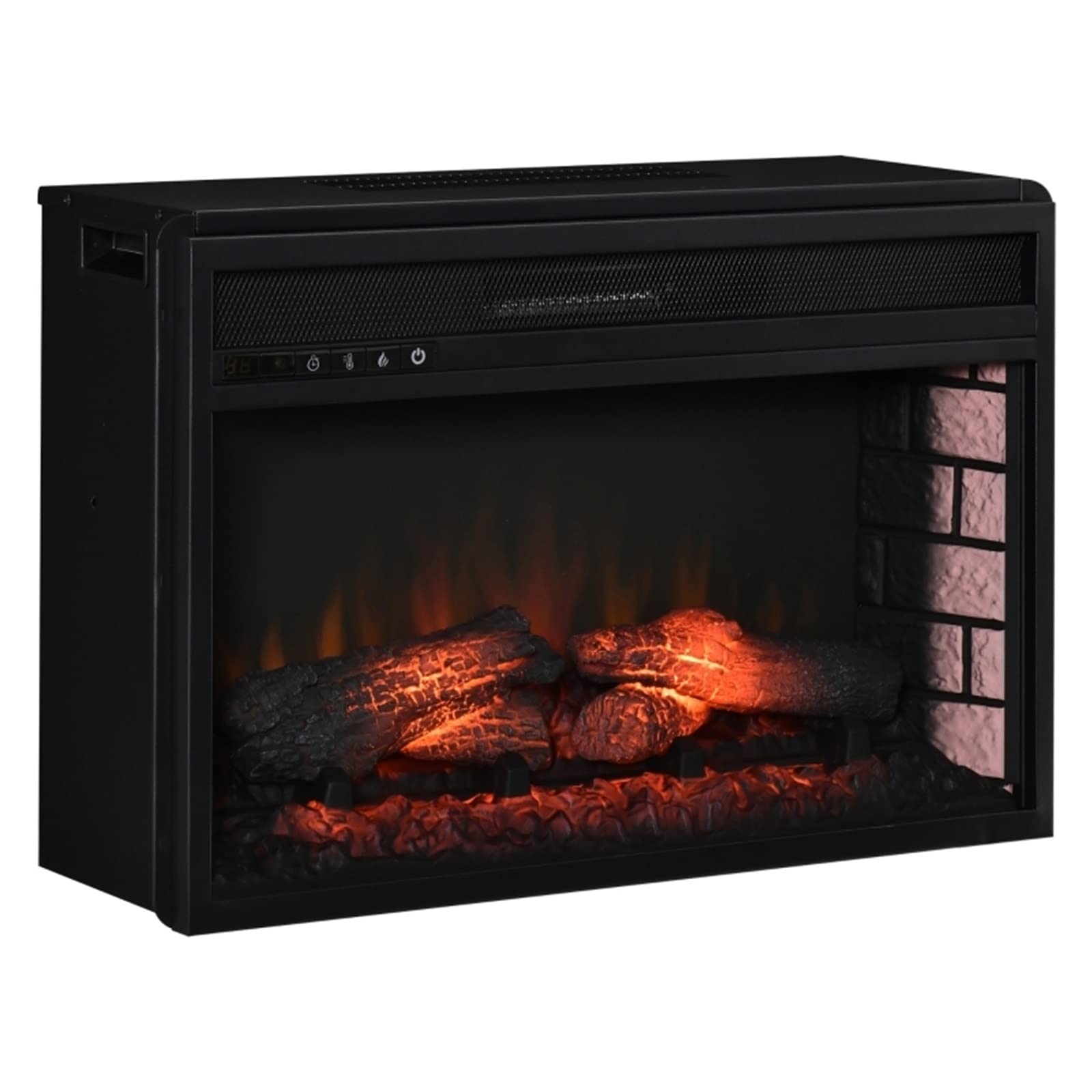 Electric Fireplace Electric Fireplace Insert, Recessed Fireplace Heater with Realistic Log Fire, Remote Control & Adjustable Brightness,