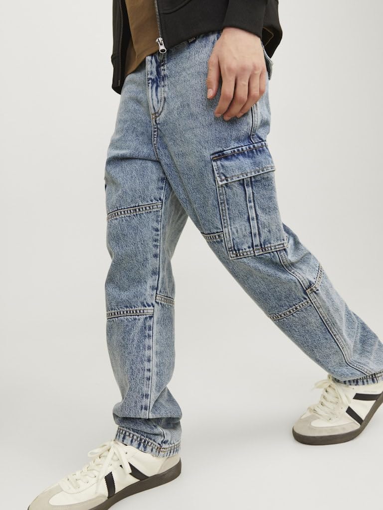 JACK&JONES JUNIOR Jjichris Jjwade Cargo Mf 148 Sn Jnr - Dżins Chłopcy