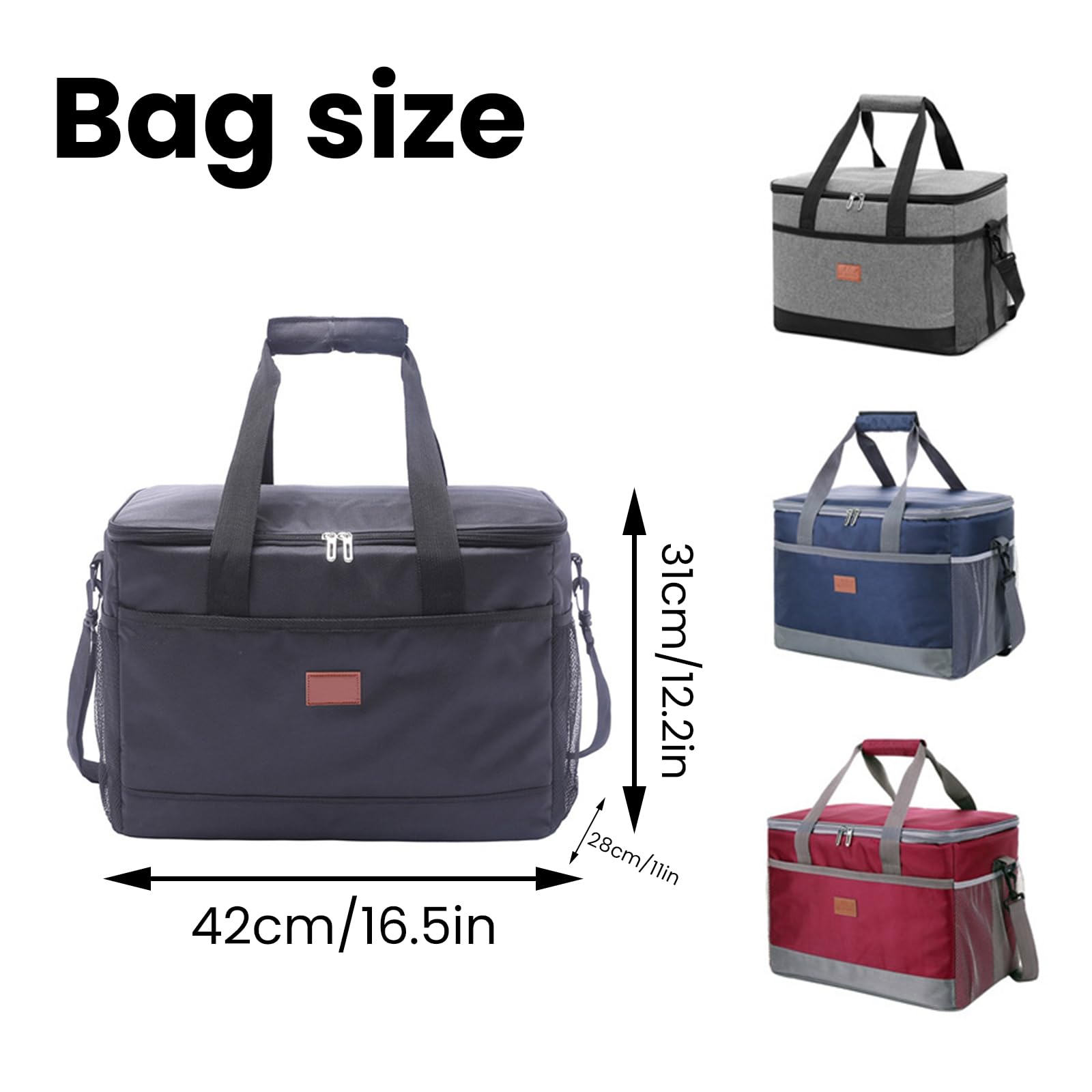 Borsa termica da 33 litri, grande, isolata, con fodera rigida, per campeggio, viaggi, attività all'aperto in famiglia