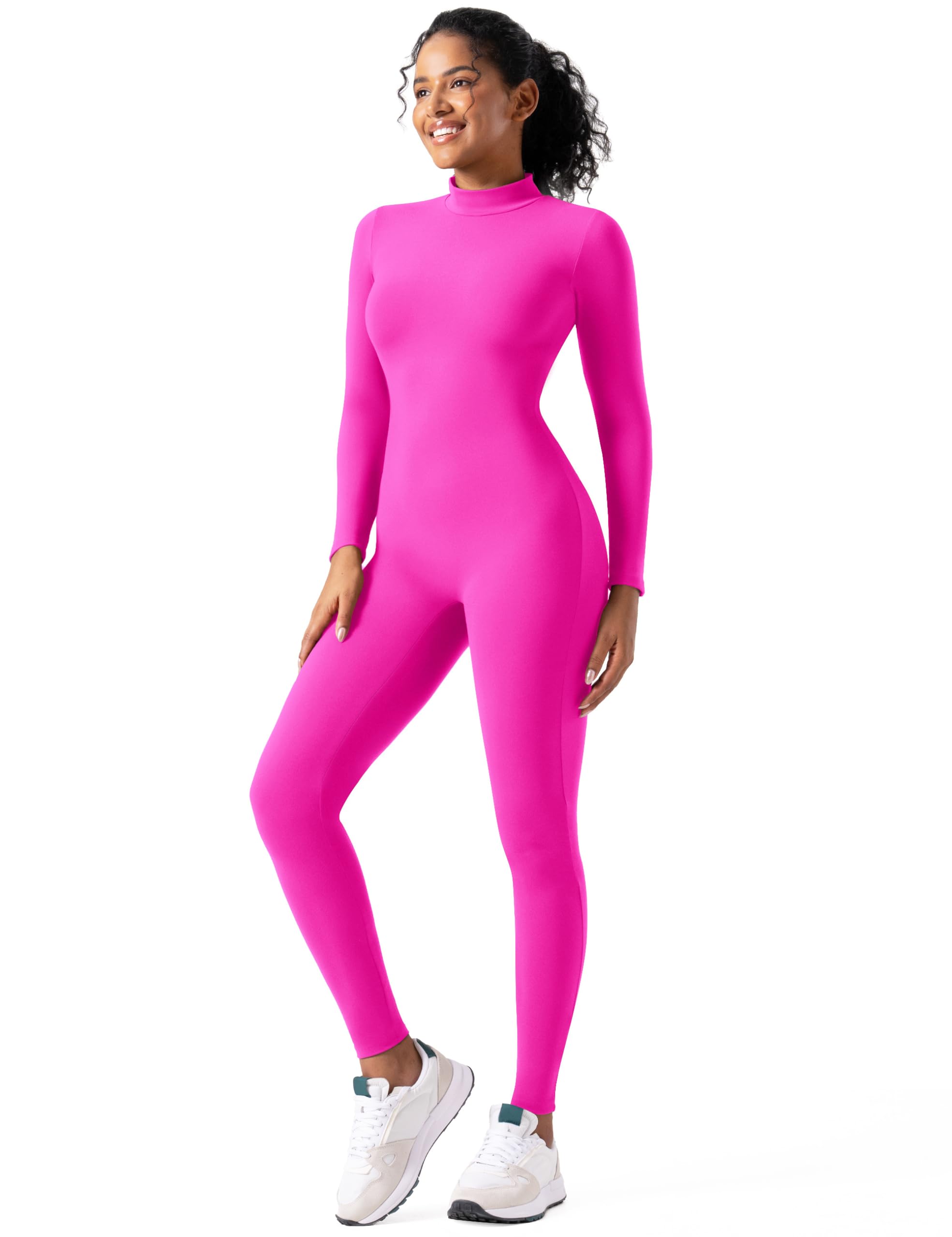speerise Women Bodysuit Rompers Long Sleeve Jumpsuits Leotards One Piece Tummy Control Yoga Workout Outfits