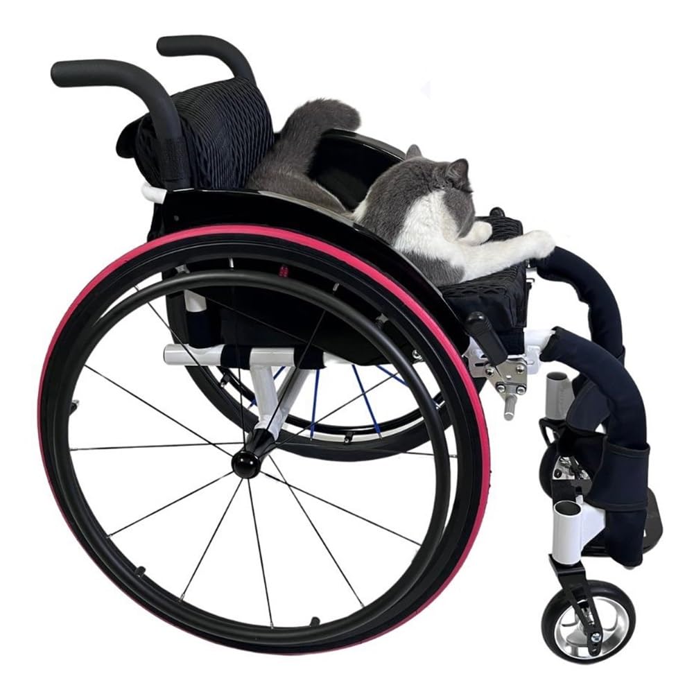 Rueda Trasera de Repuesto para Silla de Ruedas, 24" x 1" (23-540), Neumático para Silla de Ruedas Deportiva, Textura Antideslizante, Rodamiento de 12,7 mm, Color Rojo