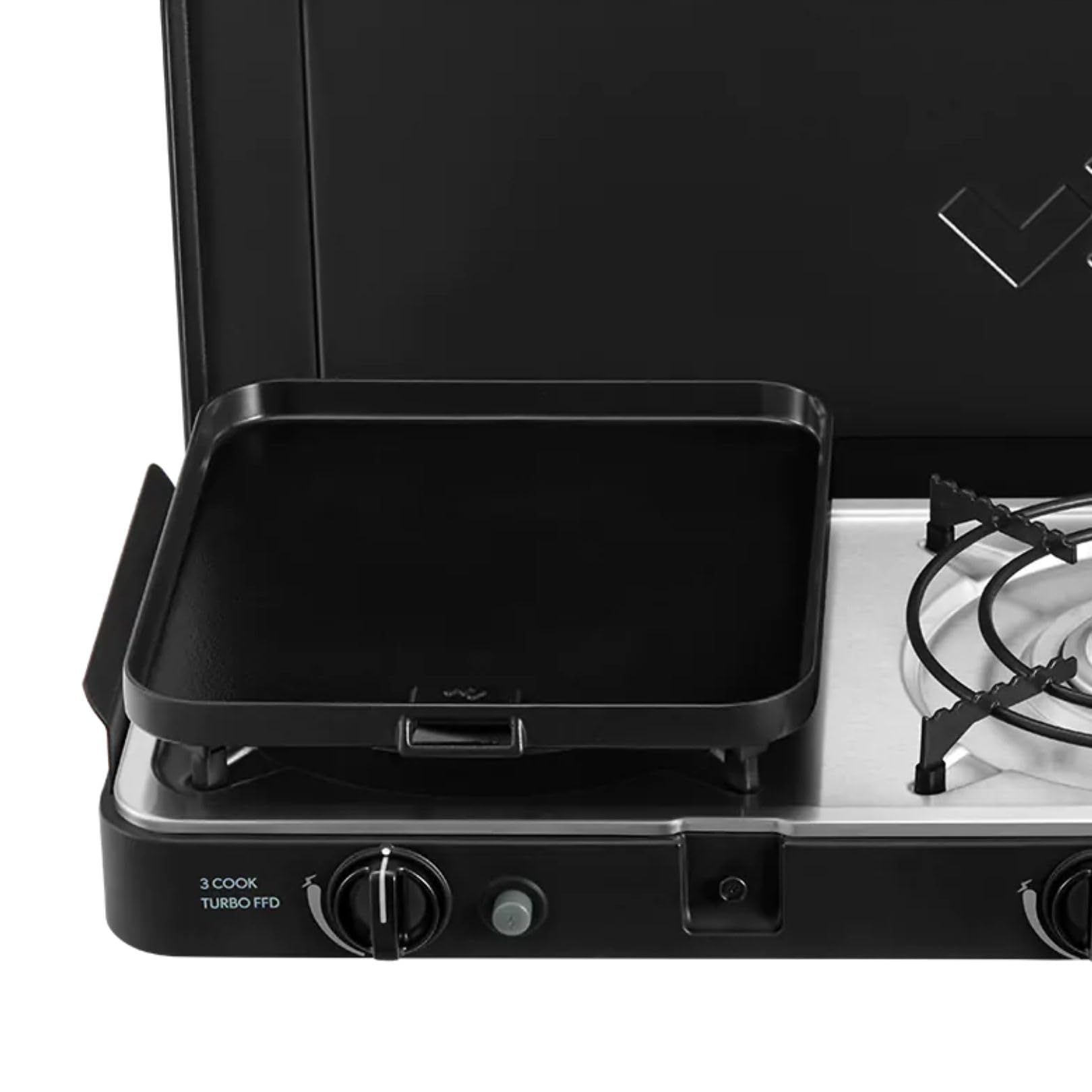 CADAC - 3 Cook Turbo FFD Deluxe - barbecue - Barbecues portables - Surface de cuisson en acier inoxydable - Incl. Housse de protection - Camping - Les incontournables du barbecue - Noir